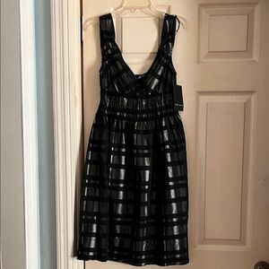 Zara Black and Gray Checkered Dress